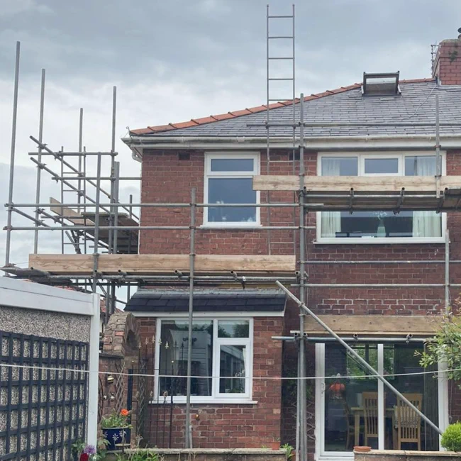 Palm Scaffolding Limited Preston, rear house scaffolding for roof repair